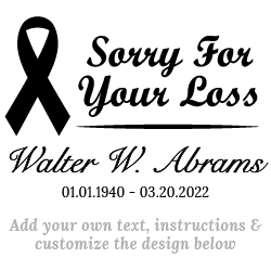 Custom engraved Bereavement and Sympathy Gift template